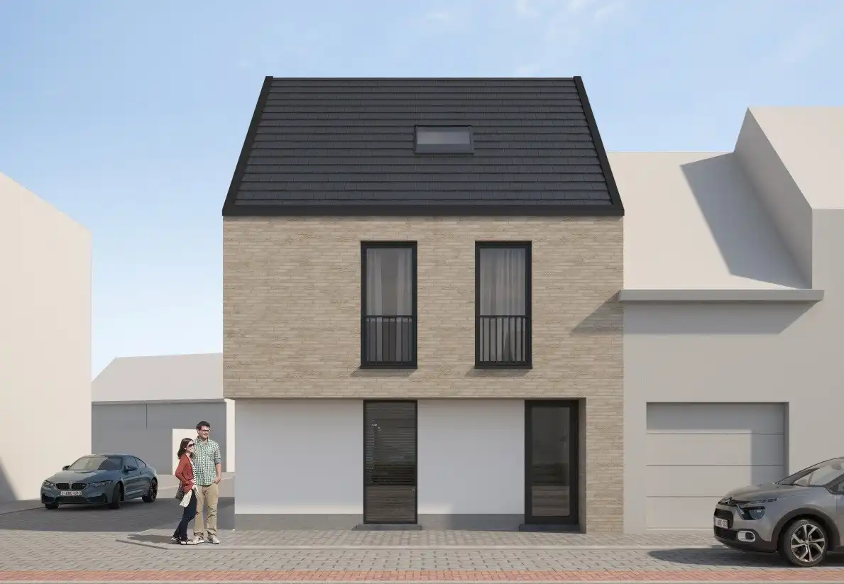 Nieuwbouwwoning met 3 slaapkamers en E-peil 10 te Veurne  foto {{pictureIndex}}