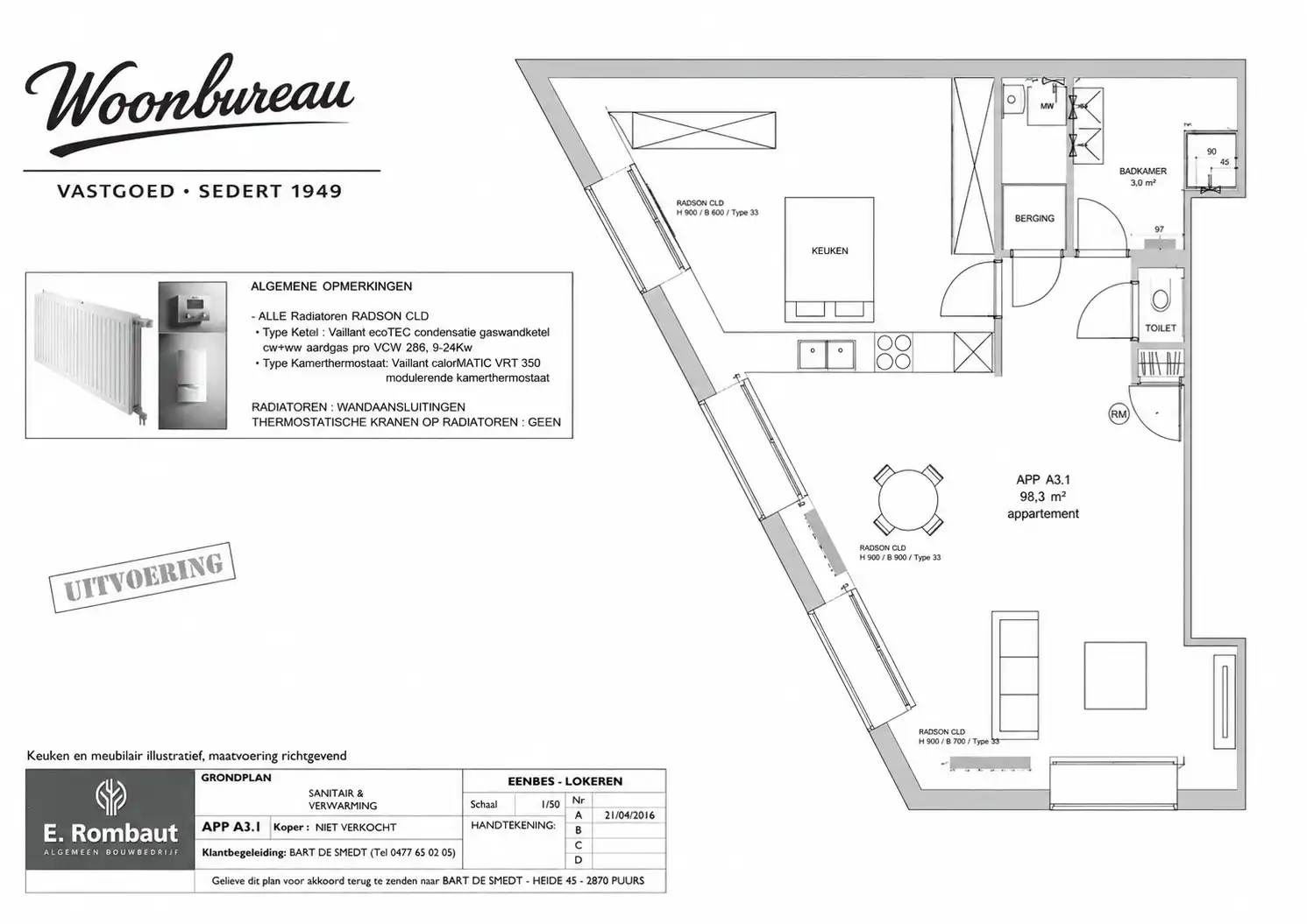 Te koop in hartje Lokeren - Energiezuinig éénslaapkamer-appartement foto 8