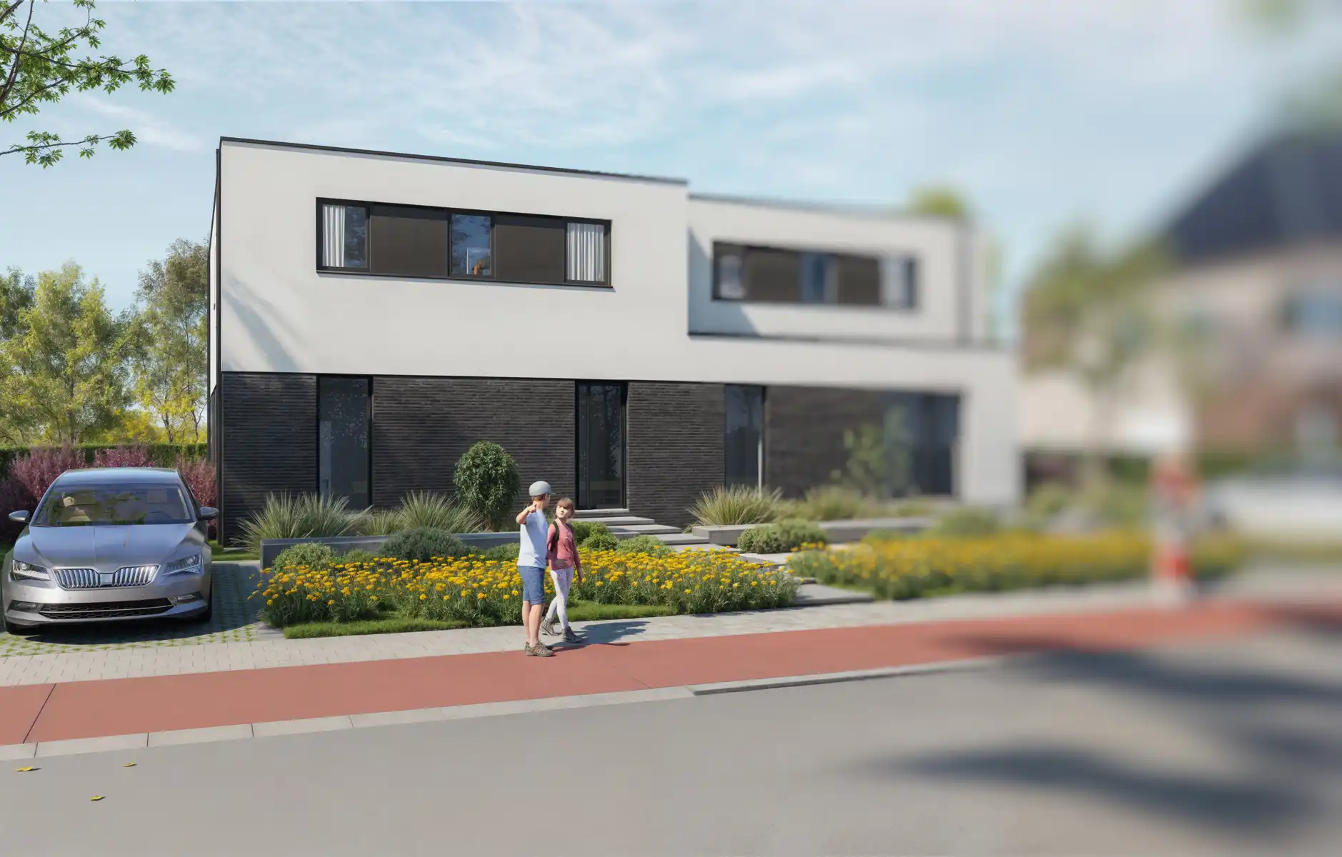 Moderne, energiezuinige (BEN) nieuwbouwwoning in het landelijke Kalfort foto {{pictureIndex}}