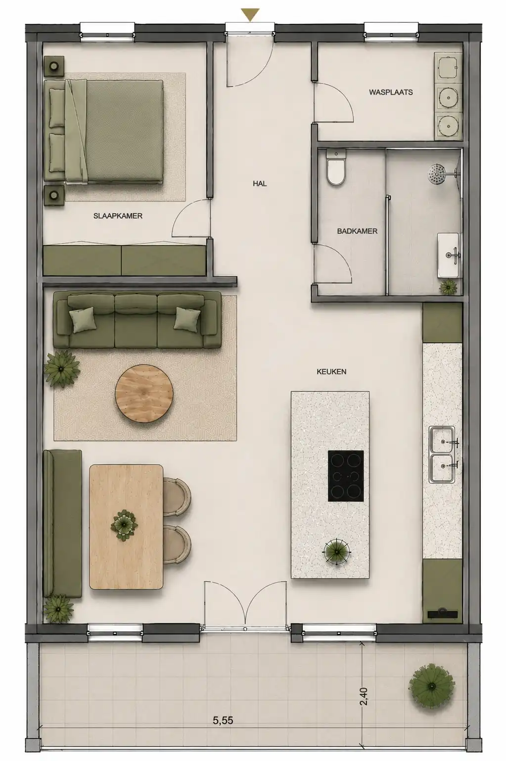 Luxueus 1-slaapkamerappartement met EPC A-score en zonnig terras aan de Nieuwe Dokken foto 15