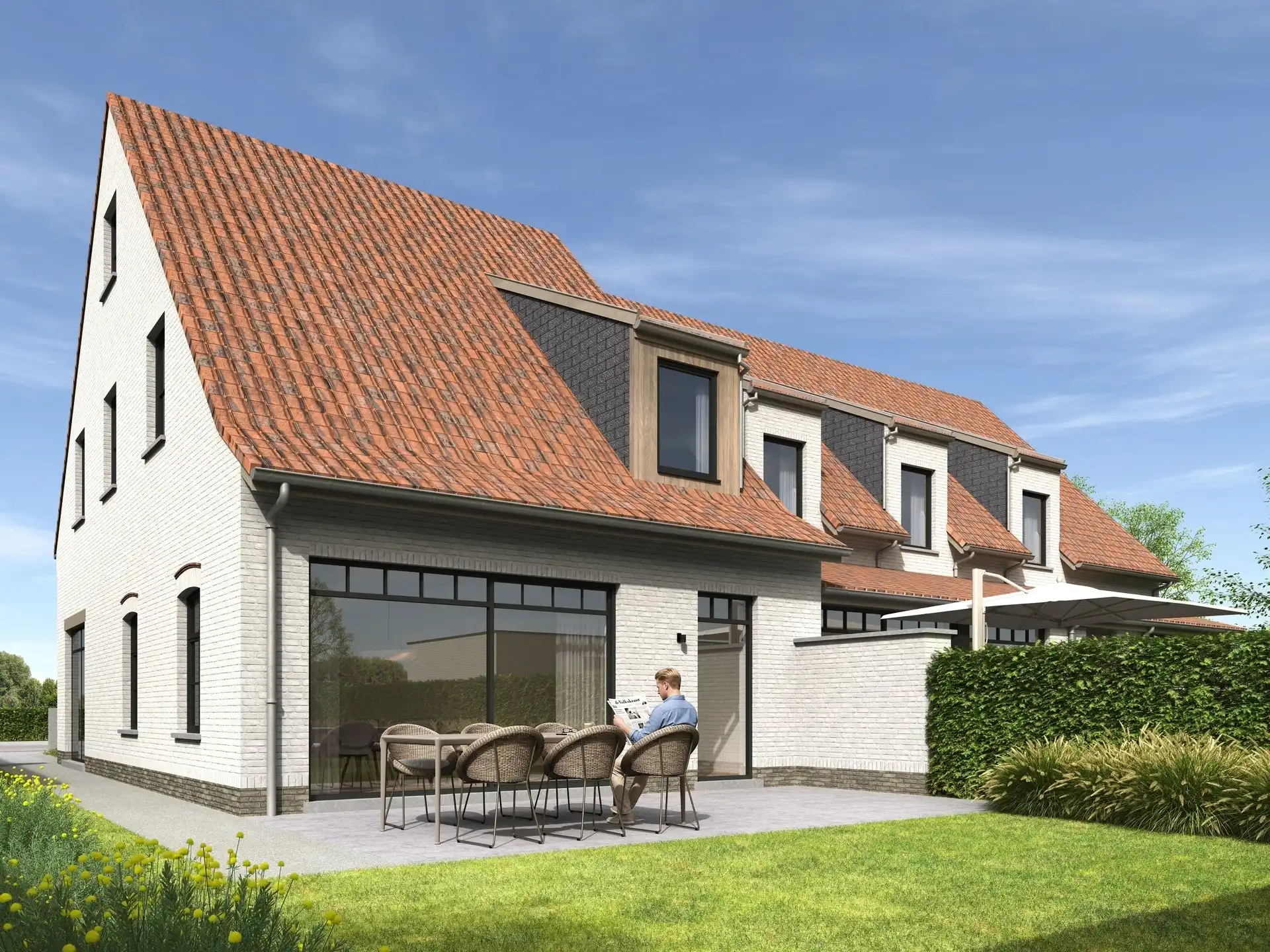 Half open nieuwbouwwoning - Landelijke stijl foto 2