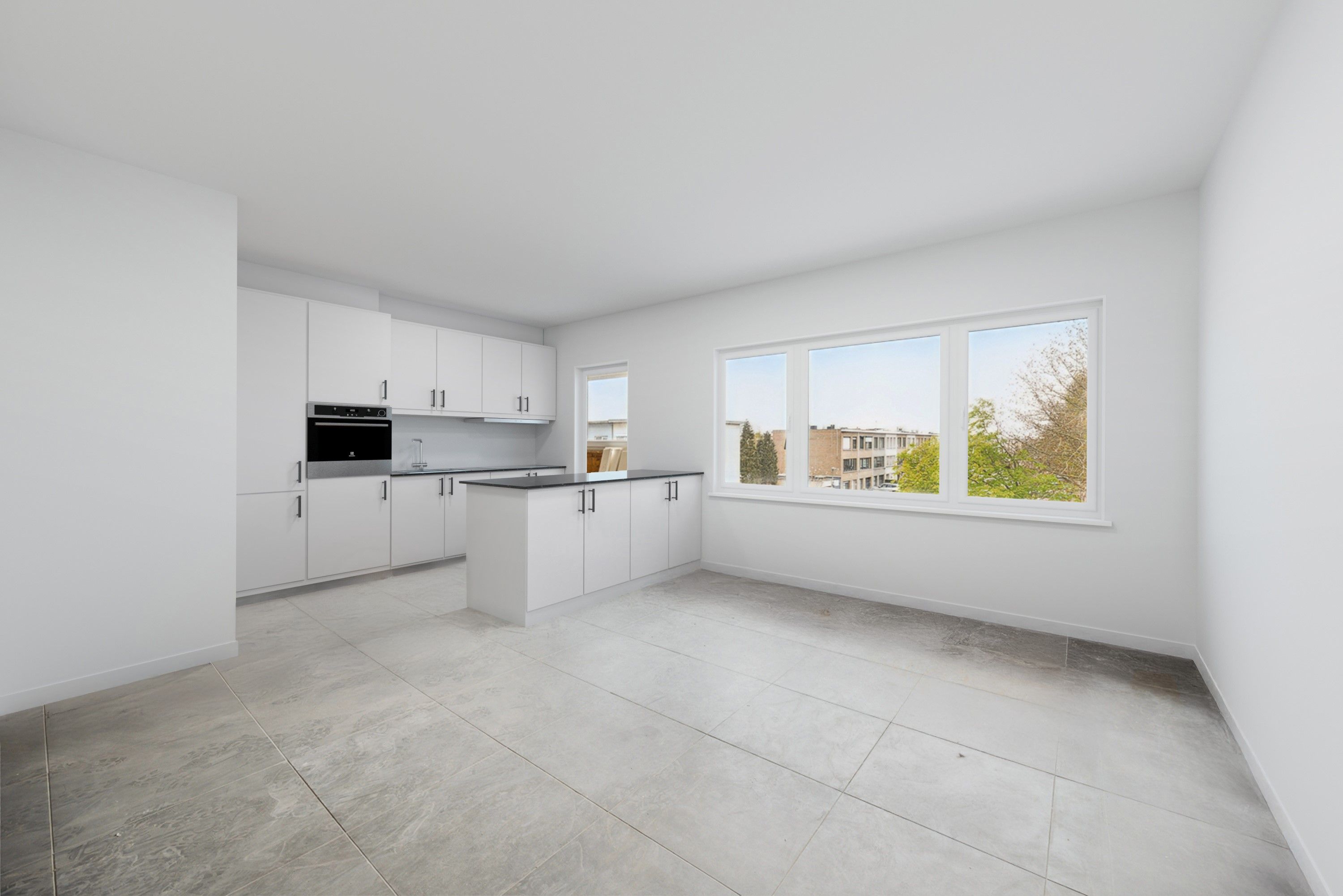 Totaal gerenoveerd appartement met 2 slaapkamers én garagebox met zicht op het groen! foto {{pictureIndex}}