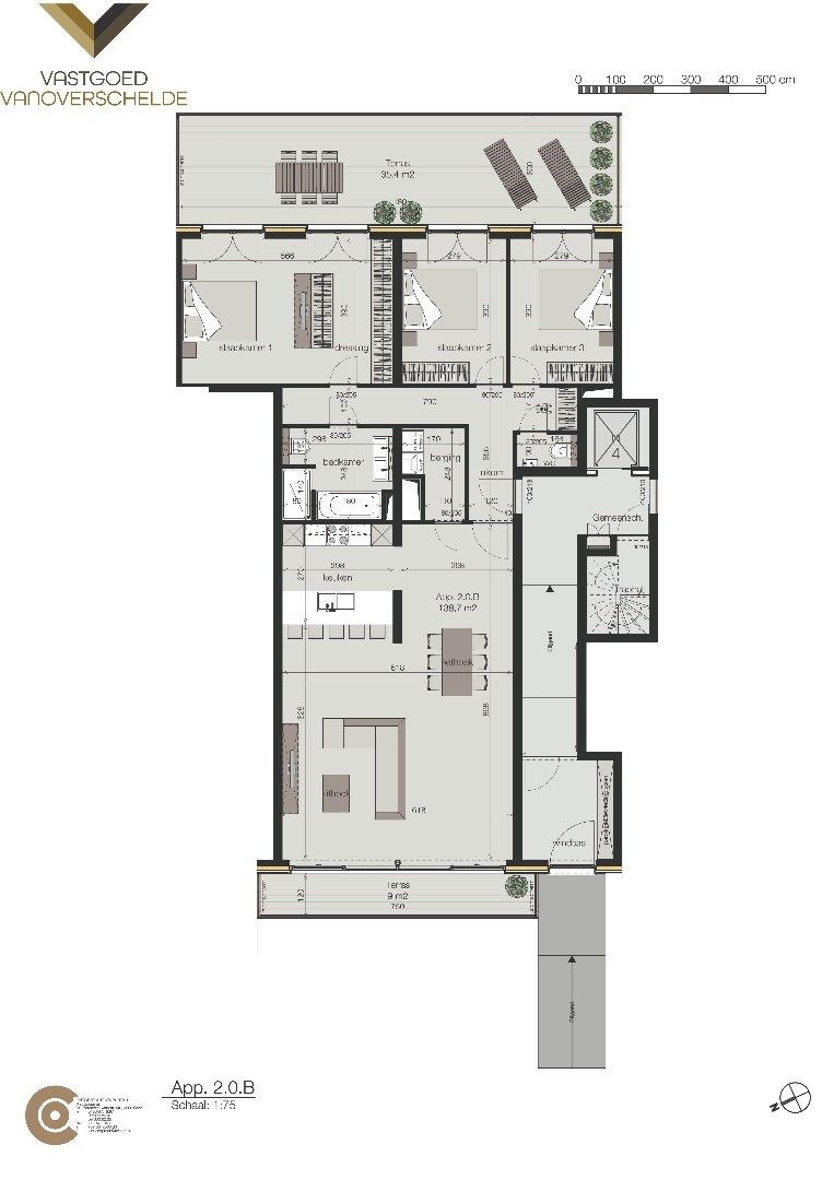 Nieuwbouw gelijkvloersappartement met 3 slaapkamers en 2 ruime terrassen. foto 2