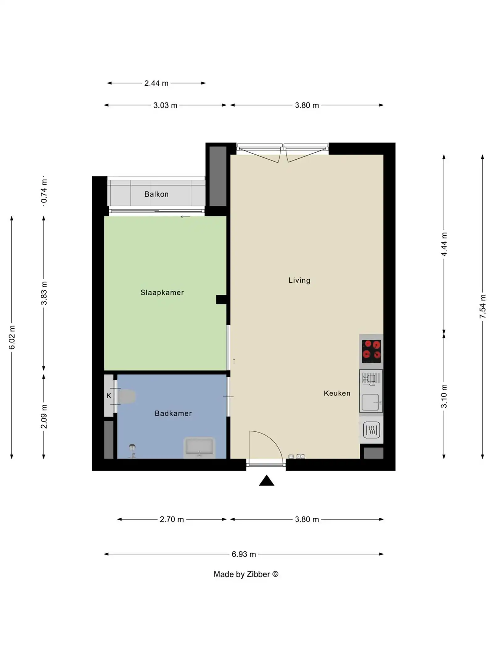 Modern assistentie appartement (1 slaapkamer) te Halle foto 2