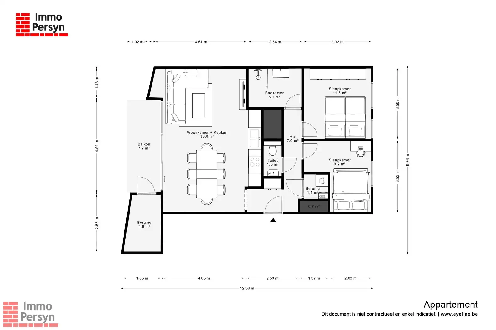 appartement 2 slkrs, terras en ondergrondse autostaanplaats foto 26