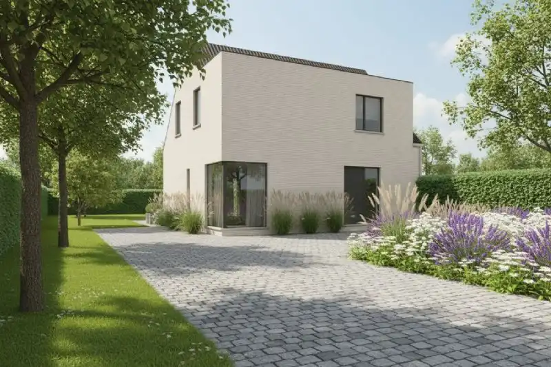 Nieuw te bouwen halfopen woning te Eernegem. foto {{pictureIndex}}
