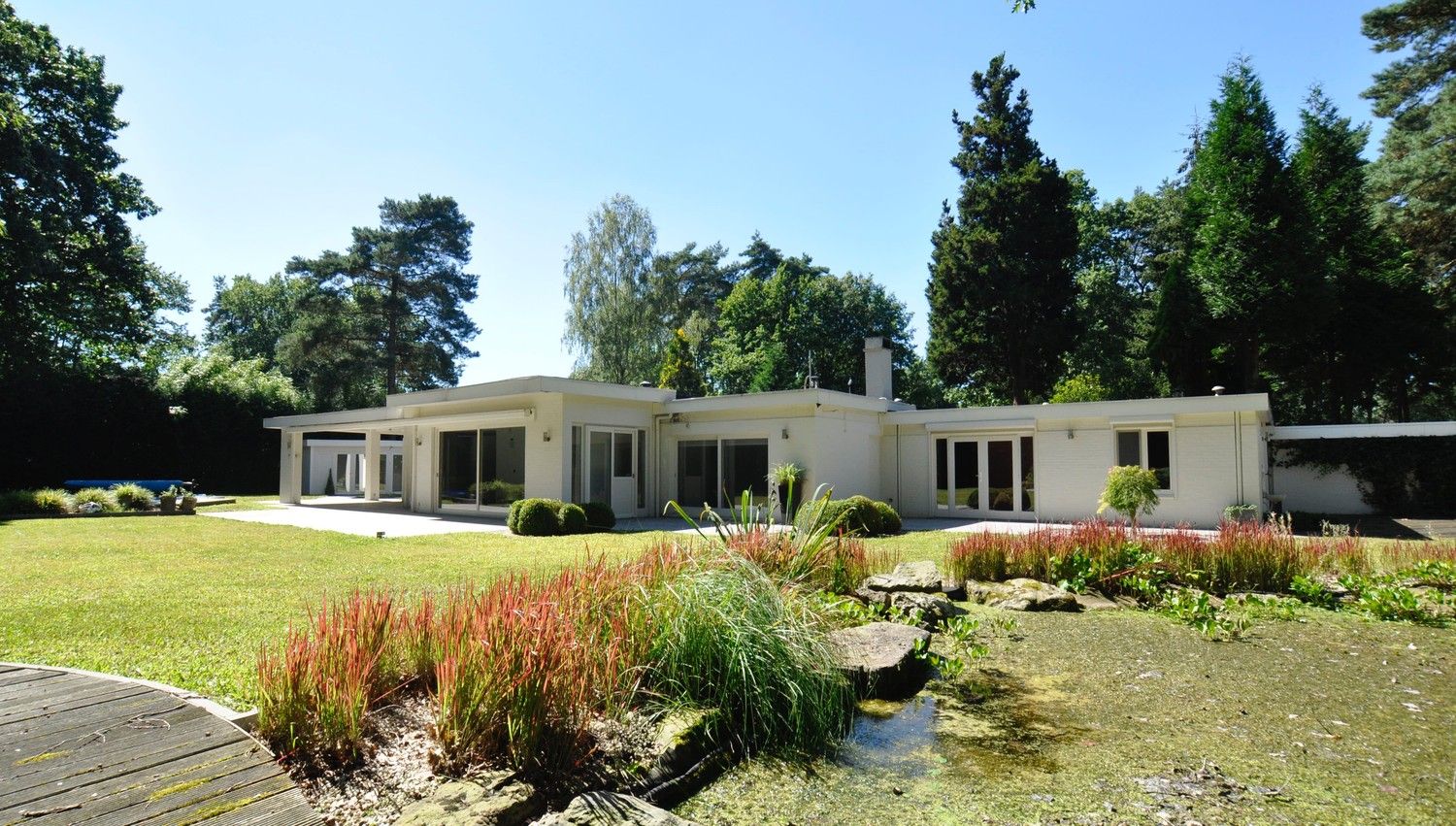 Hoofdfoto van de publicatie: Royale villa-bungalow, top gelegen in bosrijke villawijk Zilverkust te Rekem