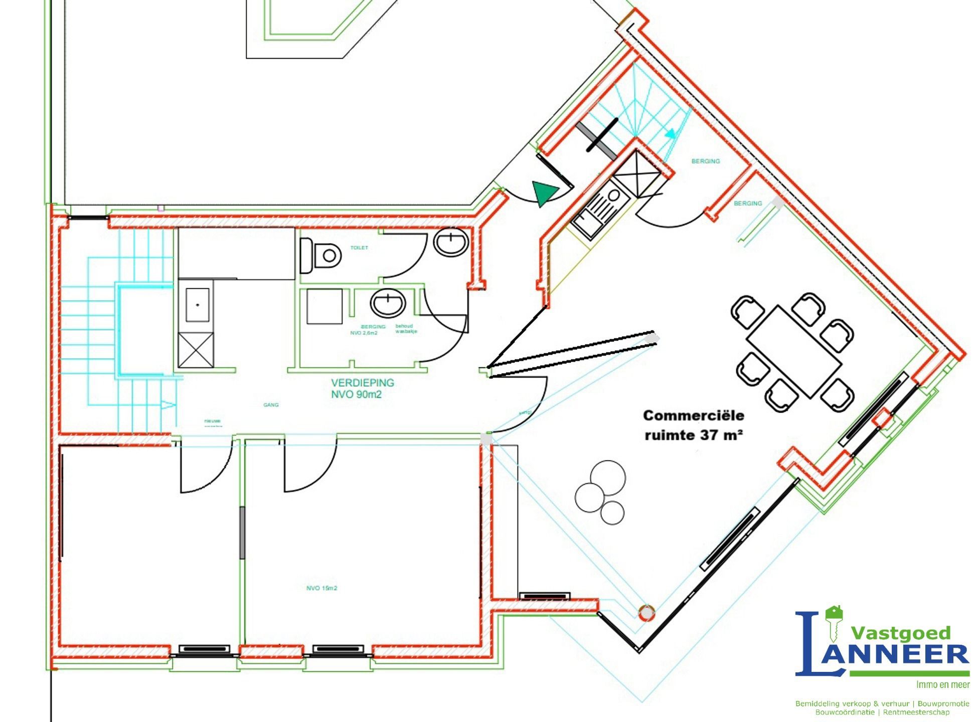 Praktijk/kantoorruimte in gemengd handelspand- Centrum Herne foto 6