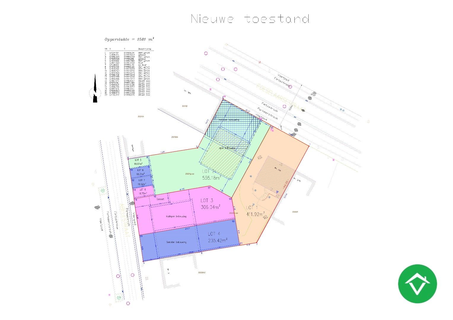 Bouwklare grond (591 m²) voor open of halfopen bebouwing te Izegem foto 6