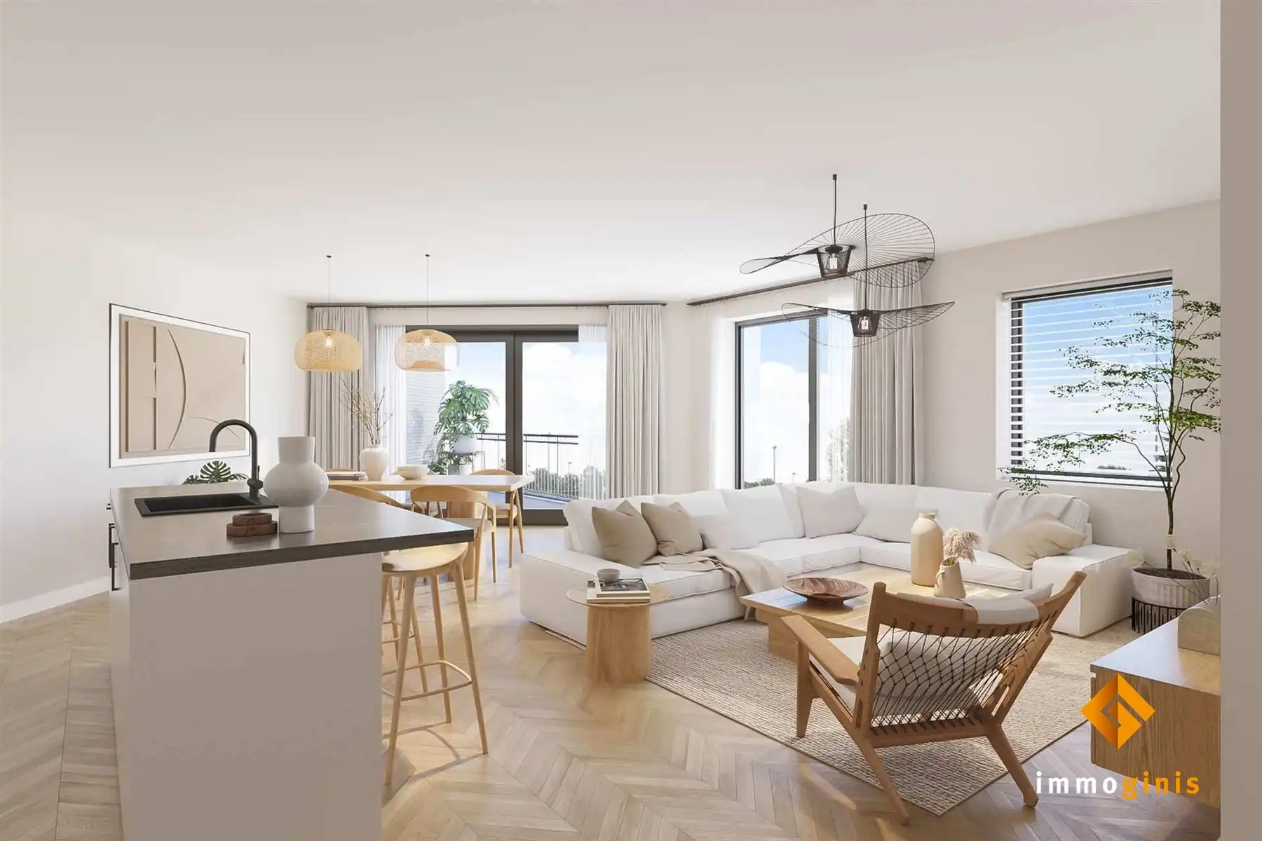 Appartement (tweede verdieping)  met 2 slaapkamers en overdekt terras.  foto 5