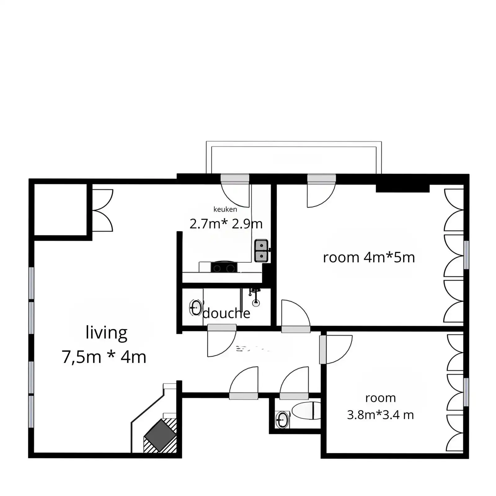 Appartement 4de verdieping ( met lift) met 2 slaapkamers, terras en garage foto 4