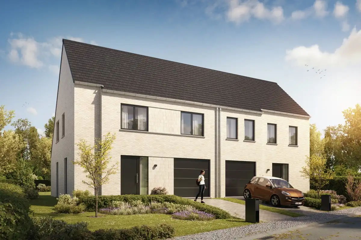 Energiezuinige nieuwbouwwoningen met grote tuinen te Grimbergen foto {{pictureIndex}}