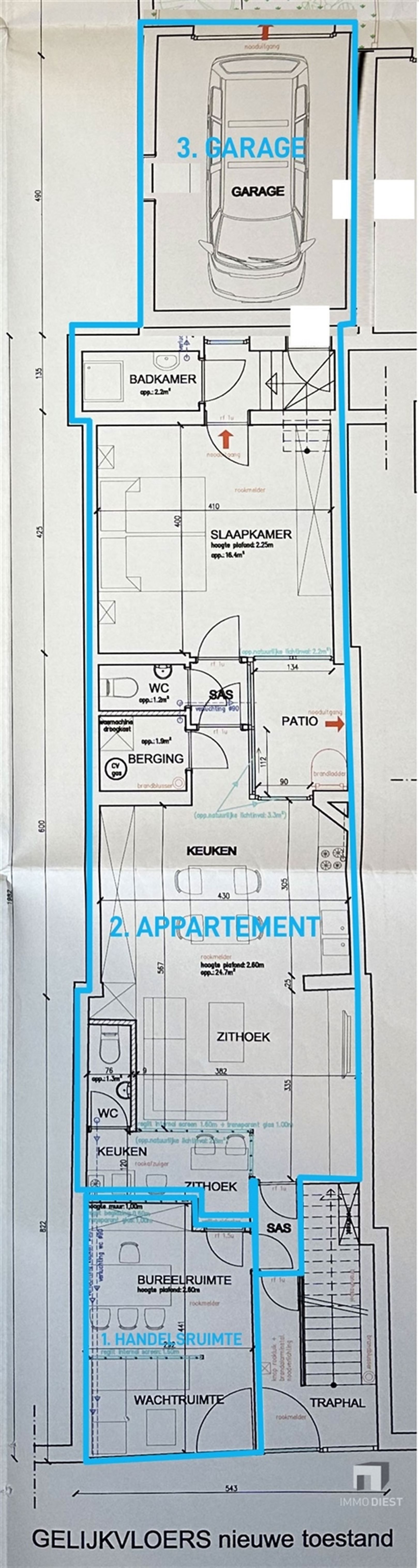 Gelijkvloers appartement met garage en bureel foto 3