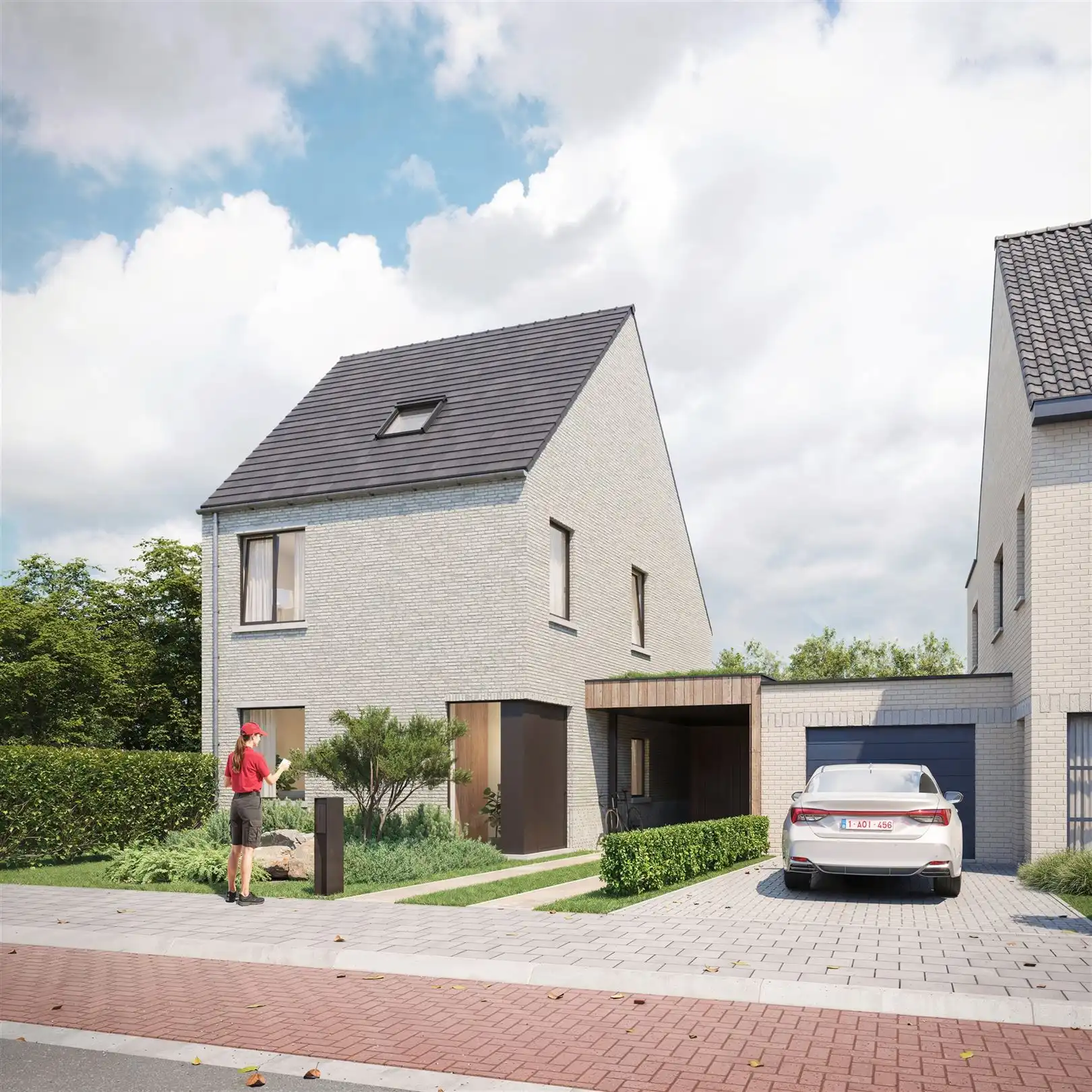 Nieuw te bouwen halfopen bebouwing in het groene Ekeren foto {{pictureIndex}}