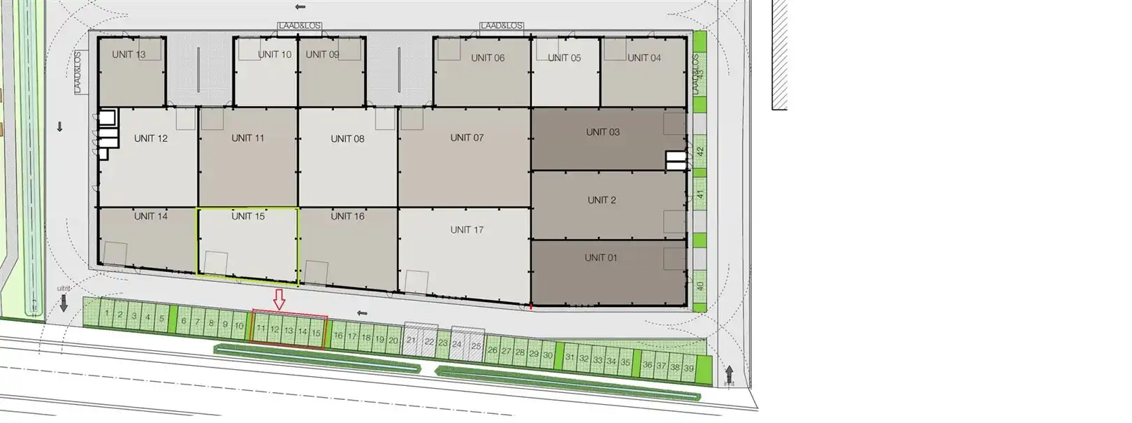 MAGAZIJN (UNIT 15) MET 5 PARKEERPLAATSEN TE DENDERMONDE foto 12