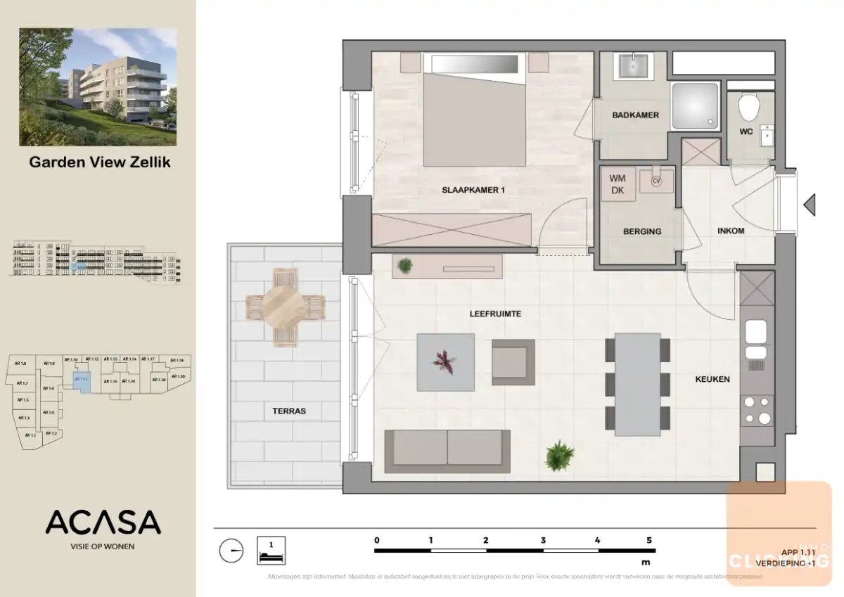 Modern 2 slaapkamerappartement met gezellig terras foto 11