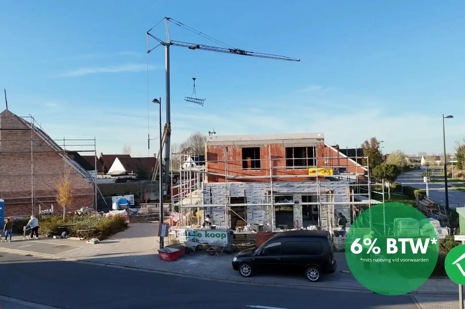 Alleenstaande nieuwbouwwoning met 3 slaapkamers en tuin te Koekelare foto {{pictureIndex}}