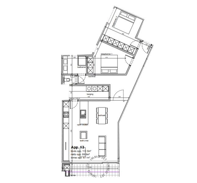 Nieuwbouwappartement op de tweede verdieping met terras en twee slaapkamers foto 4