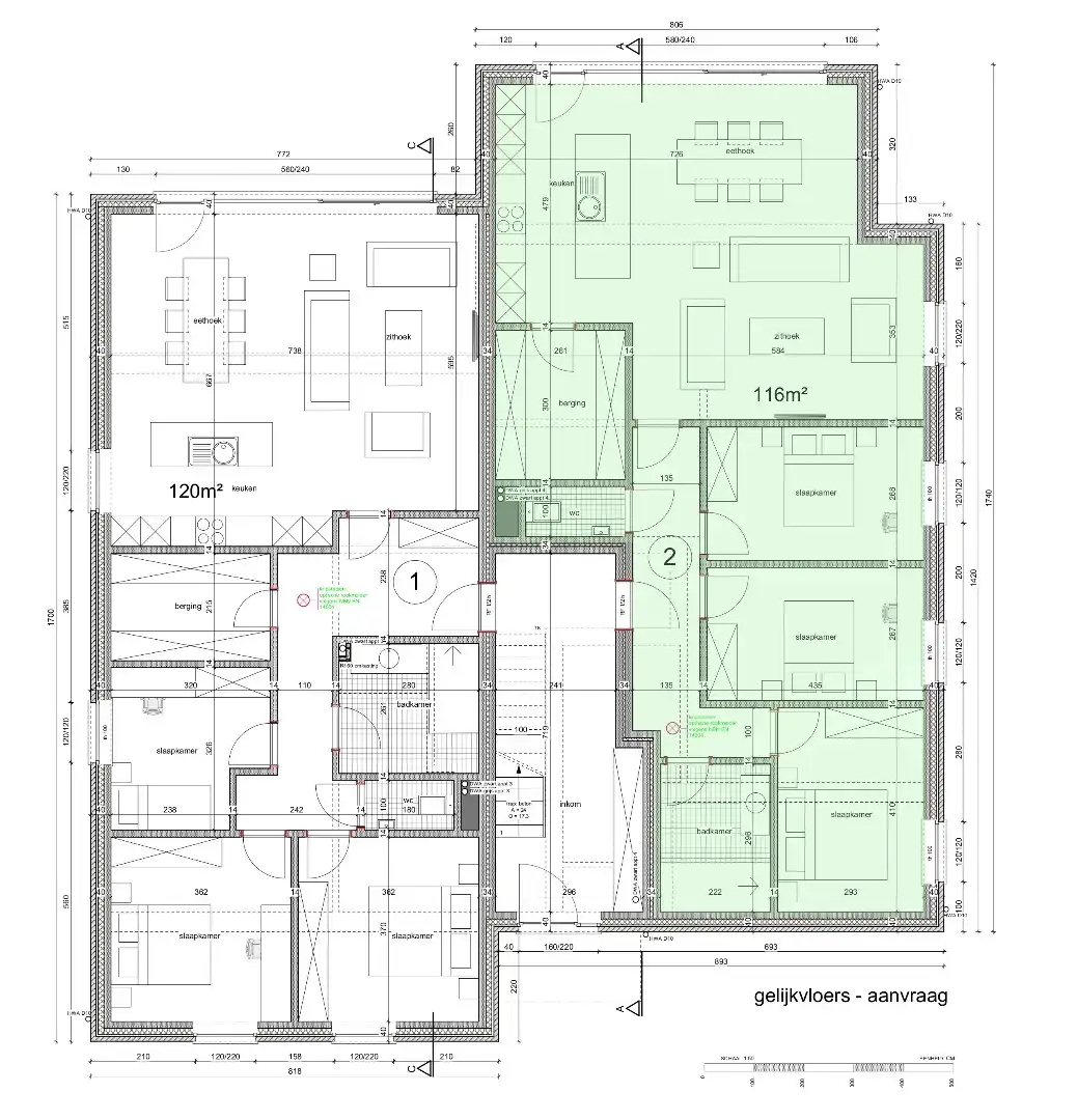 Gelijkvloers appartement met drie slaapkamers foto 12