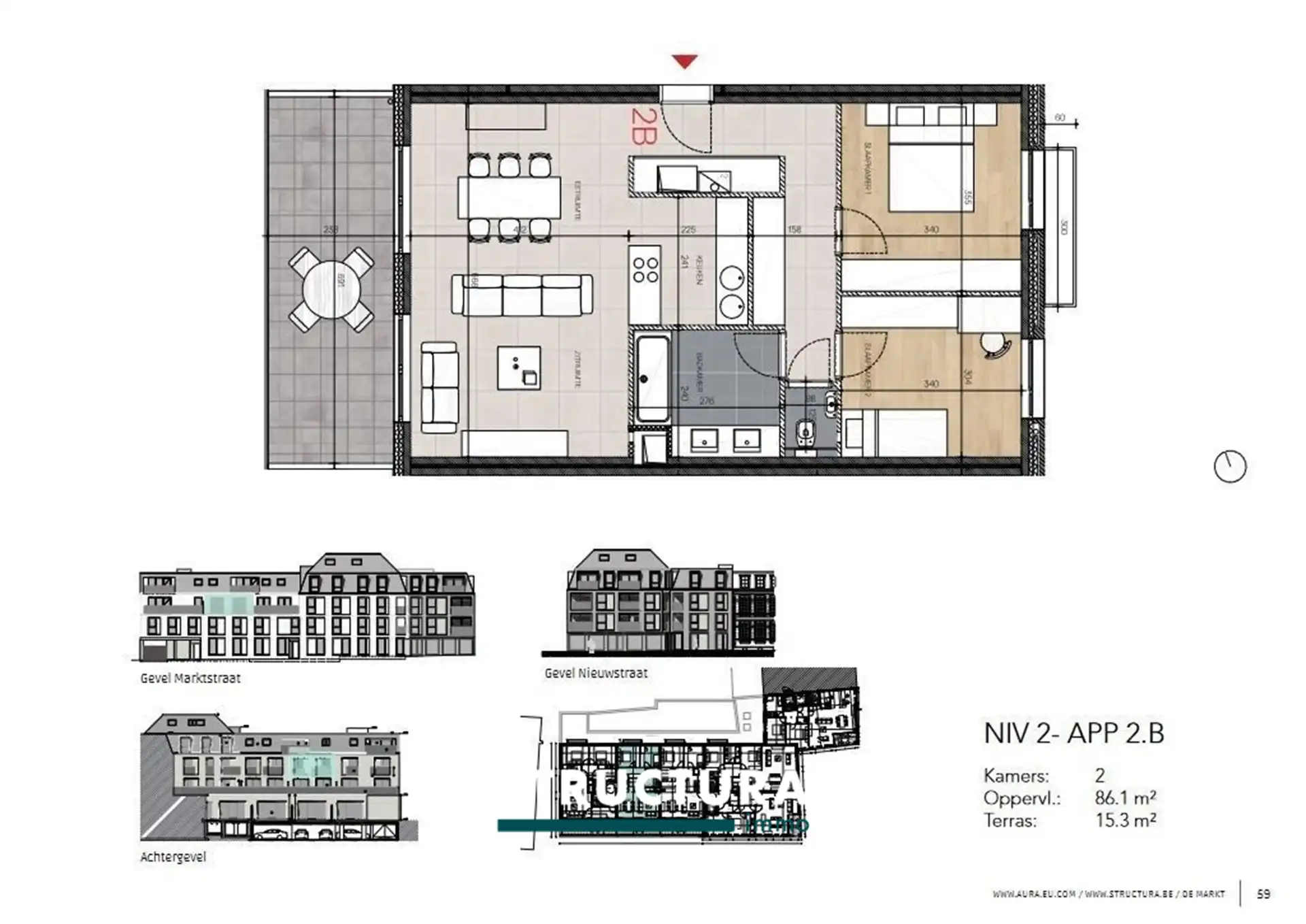 Appartement met ruim terras, staanplaats aan de Markt foto 11