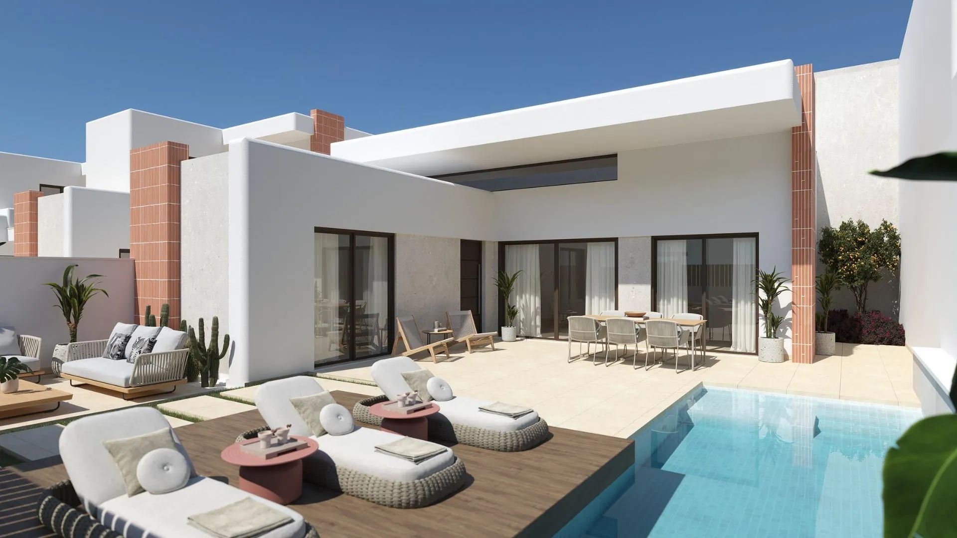 Exclusieve Ibiza-stijl villa's: luxe wonen met privé zwembad foto {{pictureIndex}}