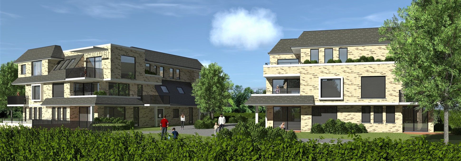 Nieuwbouwproject bestaande uit 22 appartementen onderverdeeld in 2 residenties met elk 11 appartementen met 1, 2 of 3 slaapkamers die worden afgewerkt met hoogstaande materialen! foto 2