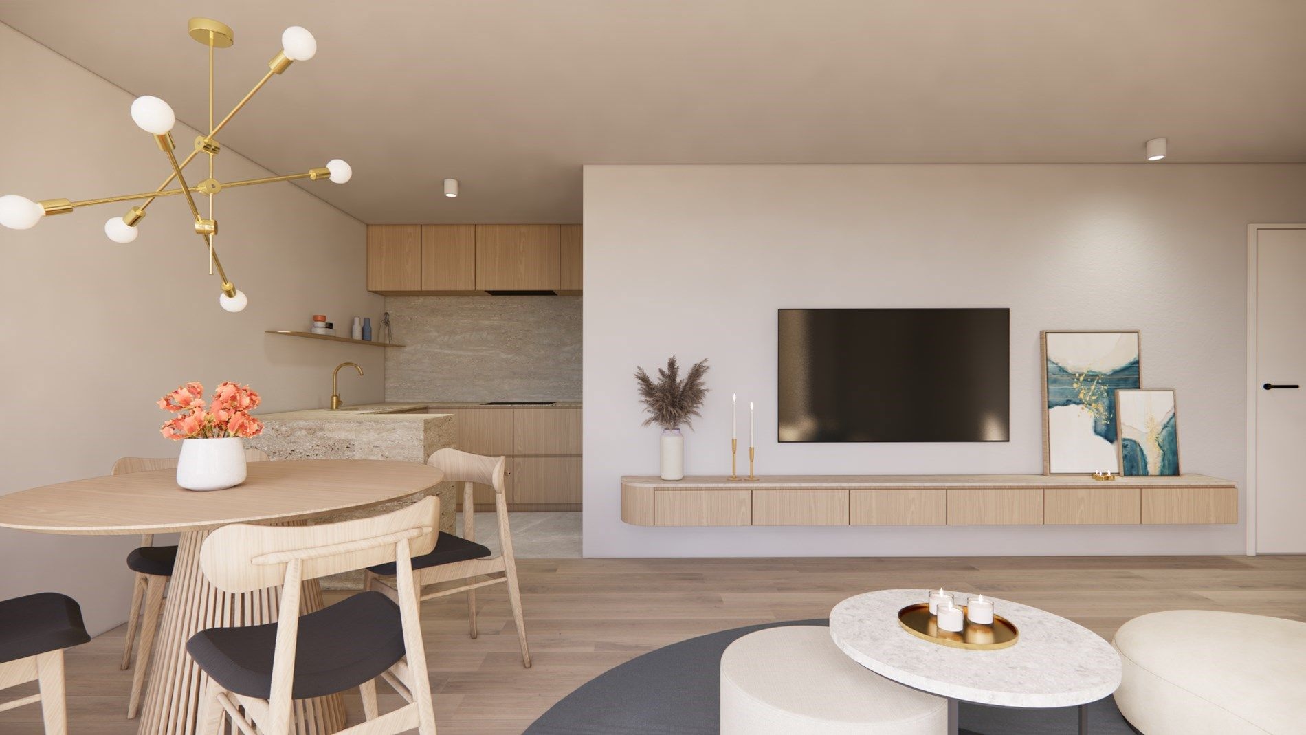 6% BTW - NIEUWBOUW GELIJKVLOERSAPPARTEMENT MET 3 SLAAPKAMERS IN HET CENTRUM VAN KERMT foto 6