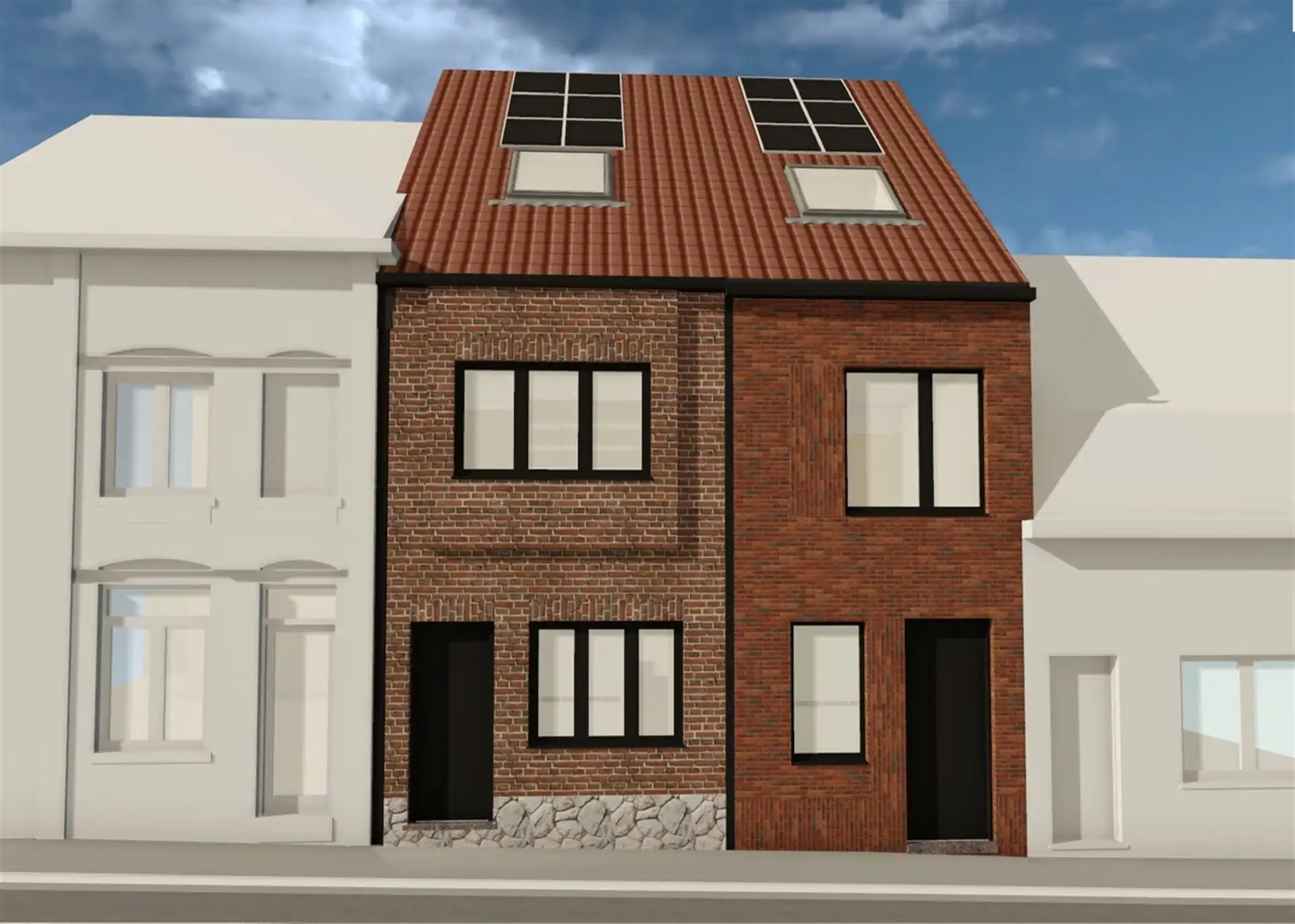 Hoofdfoto van de publicatie: Project voor 2 woningen in gesloten bebouwing.