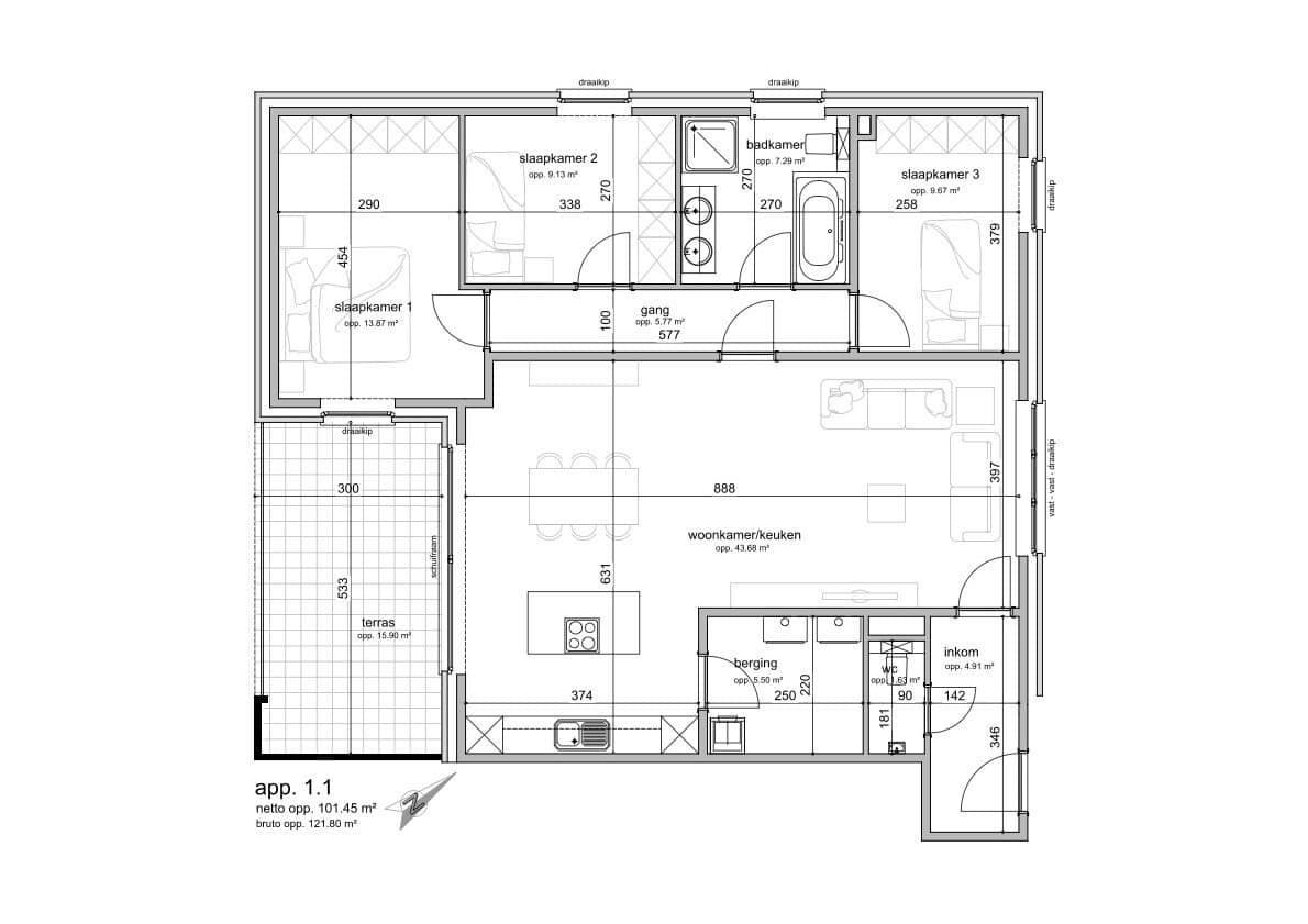 Instapklaar nieuwbouw appartement met 3 slaapkamers, terras, autostaanplaats en berging te Kinrooi foto 10