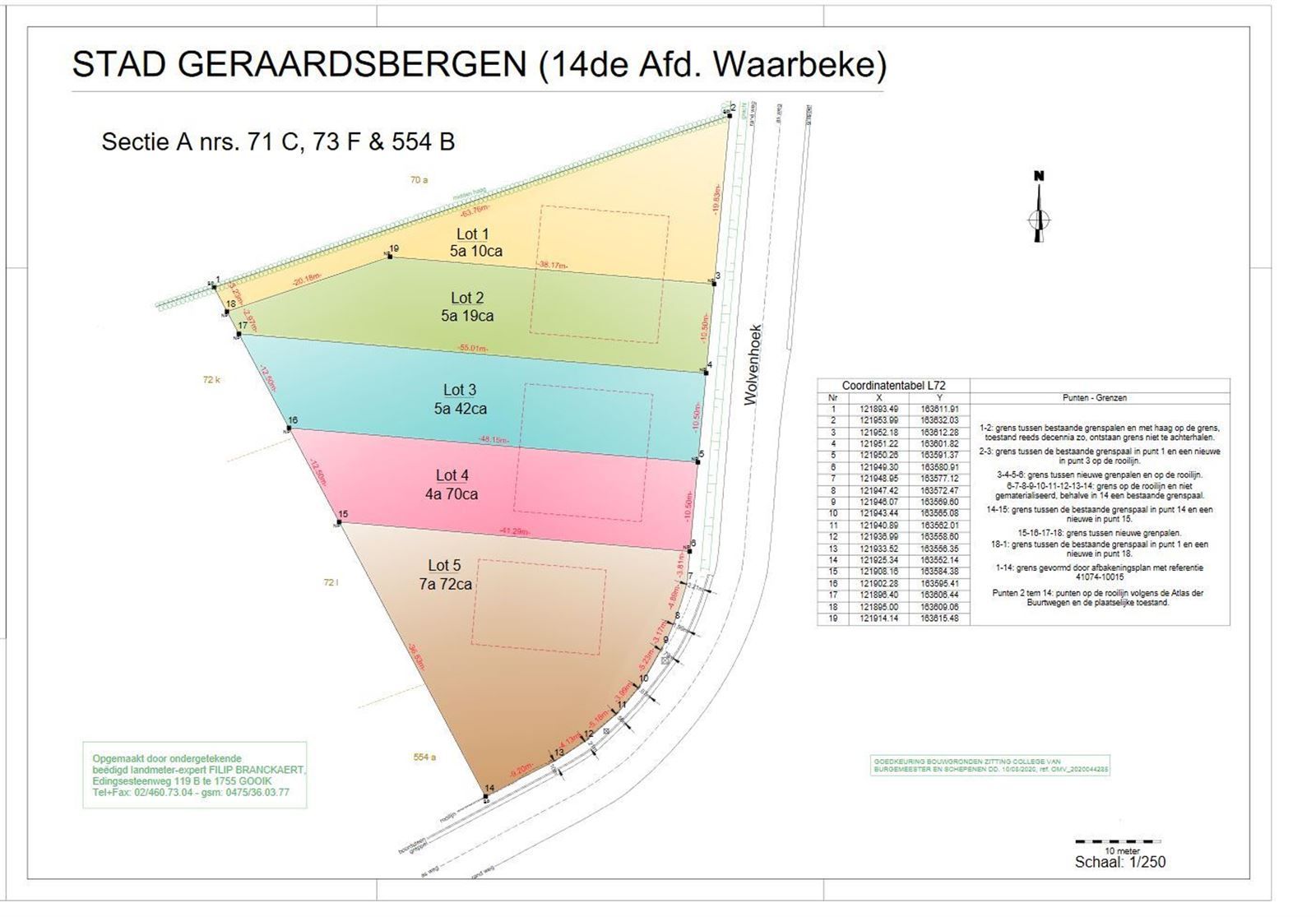 Bouwgrond (5a10ca) te Waarbeke voor 3-gevelwoning (Lot 1) foto 3