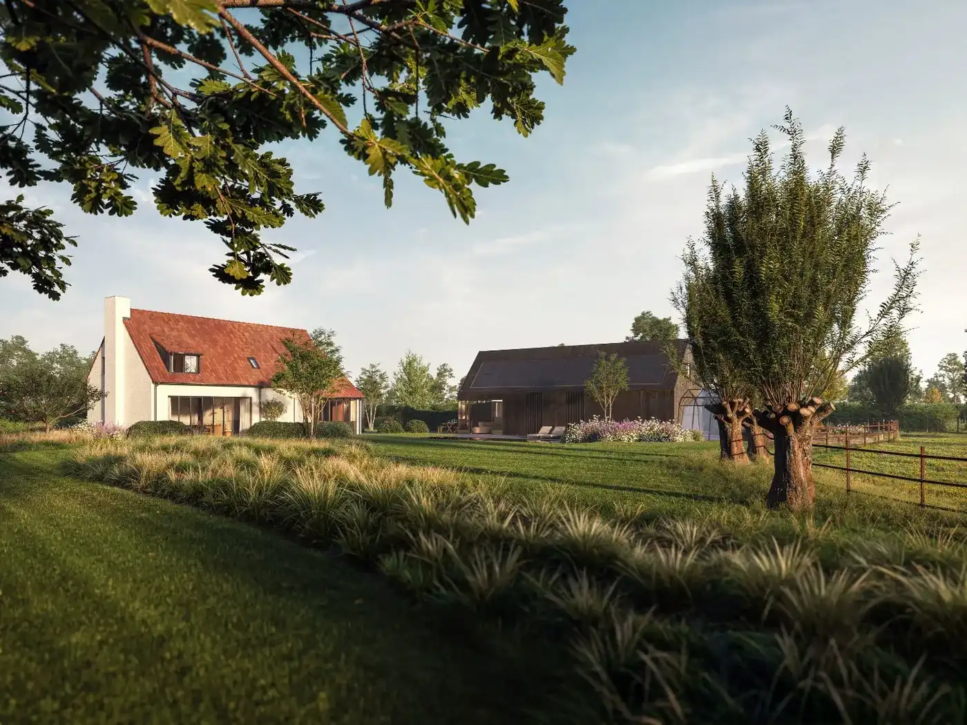 Bouwgrond met vergunning op 2,4 Ha van een villa met landelijke schuur foto 2