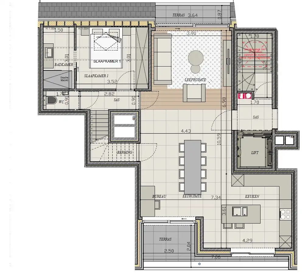 Instapklaar appartement met 3 slaapkamers en 2 badkamers te Woumen foto 16