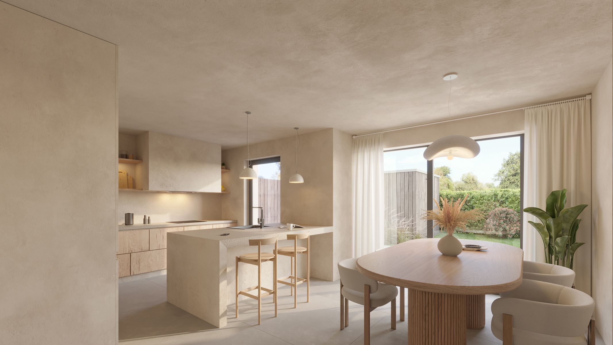 Landelijke, halfopen woningen foto 2
