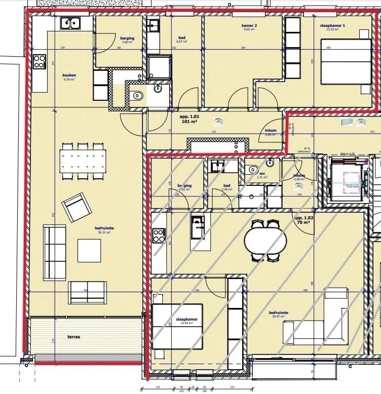 Standaard appartement met 2 slaapkamers in Torhout, bouwjaar 2015, bewoonbare oppervlakte 100.00 foto 25