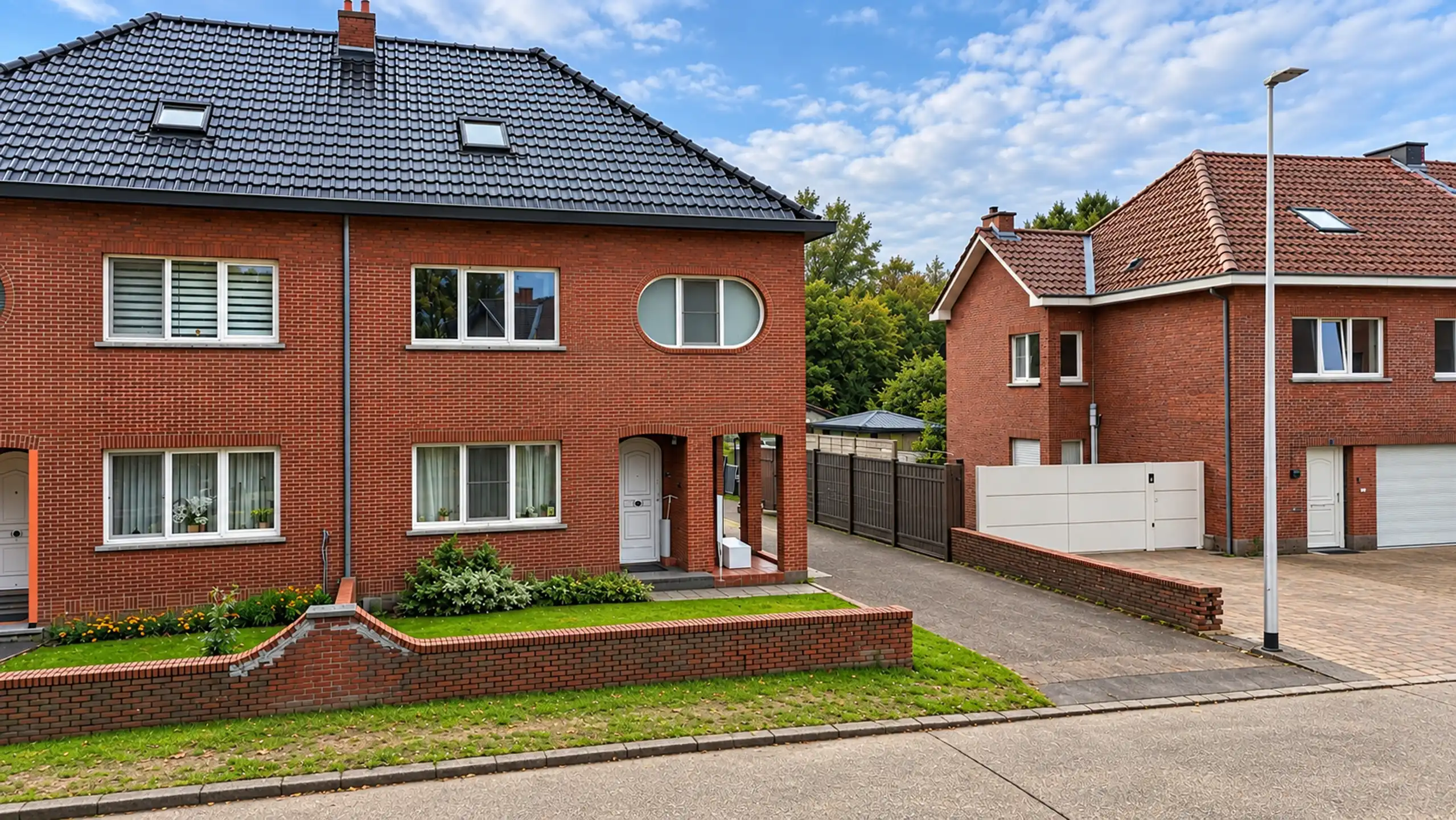 Instapklare halfopen bebouwing met zonnige tuin en garagebox foto 25