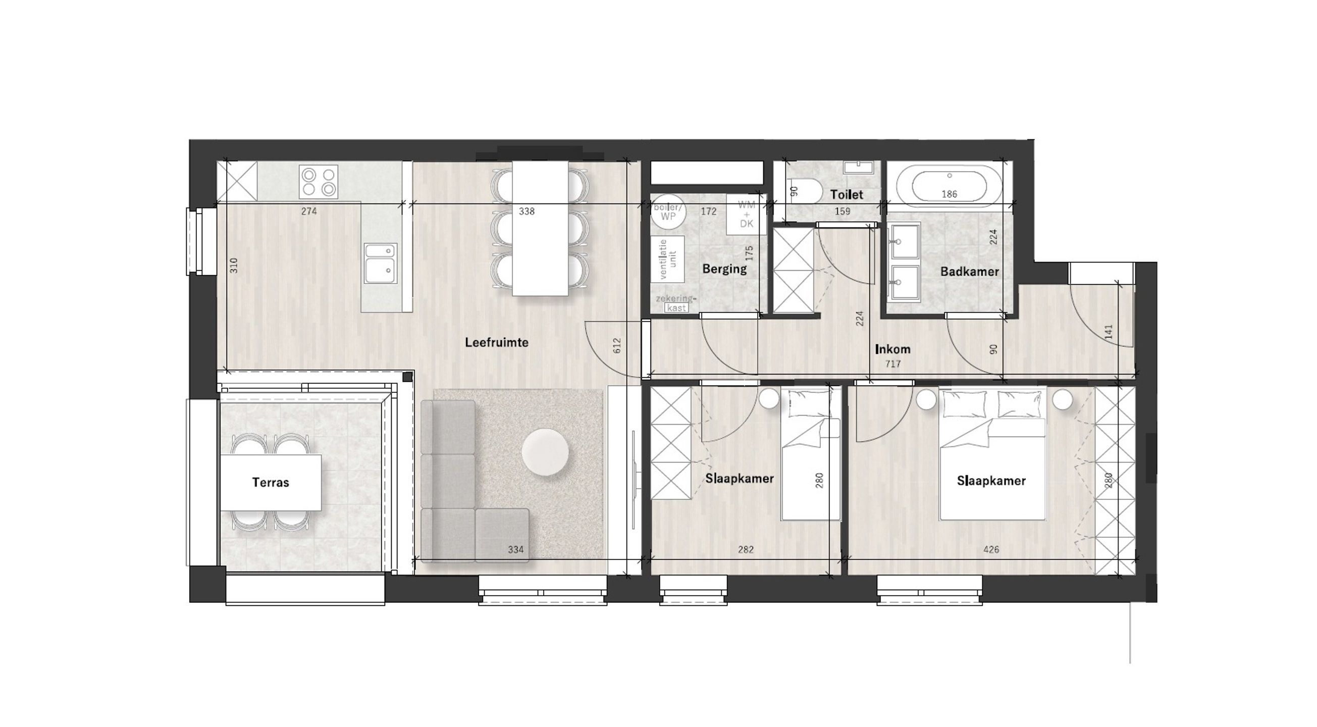 Appartement met 2 slaapkamers en terras. 6% BTW mogelijk!  foto 4