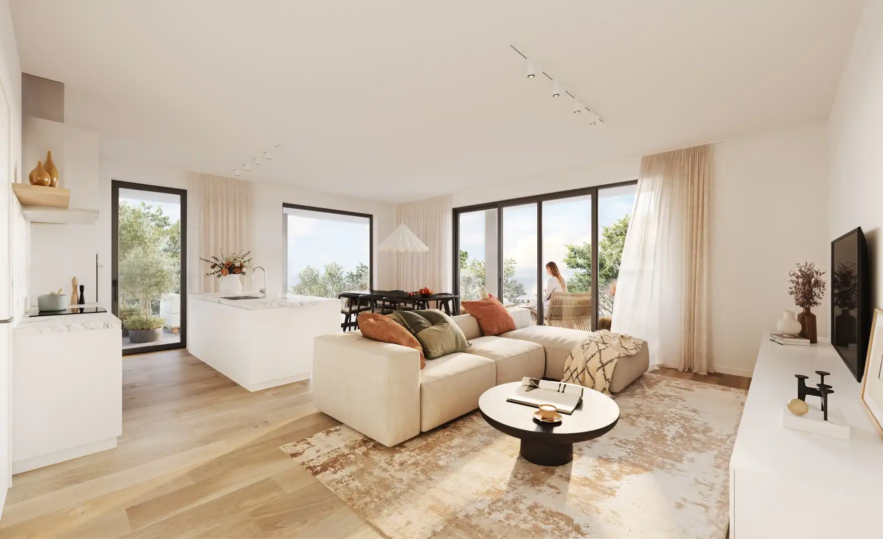 2-slpk app. met terras en zicht op het groen foto {{pictureIndex}}