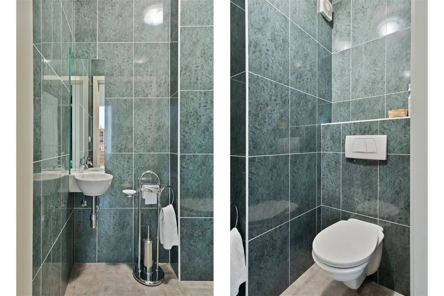 Uitzonderlijk ruim, gelijkvloers 2-slaapkamer appartement met terras en tuintje, zonnepanelen en inpandige garagebox gelegen vlakbij het centrum van Maaseik. foto 12