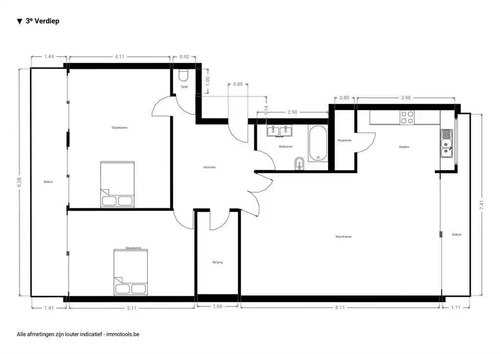 Ruim appartement boven het groen in Deurne-Zuid foto 17