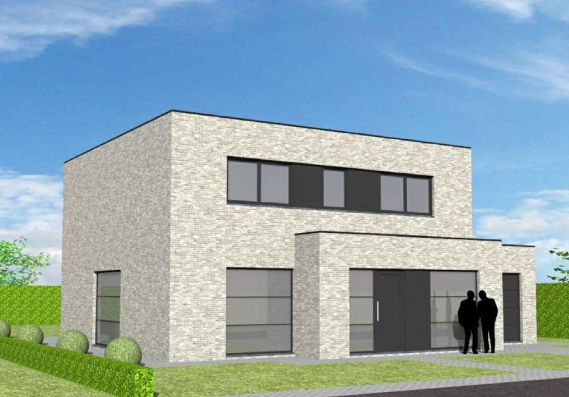 Nieuw te bouwen alleenstaande woning met vrije keuze van architectuur te Waregem. foto {{pictureIndex}}