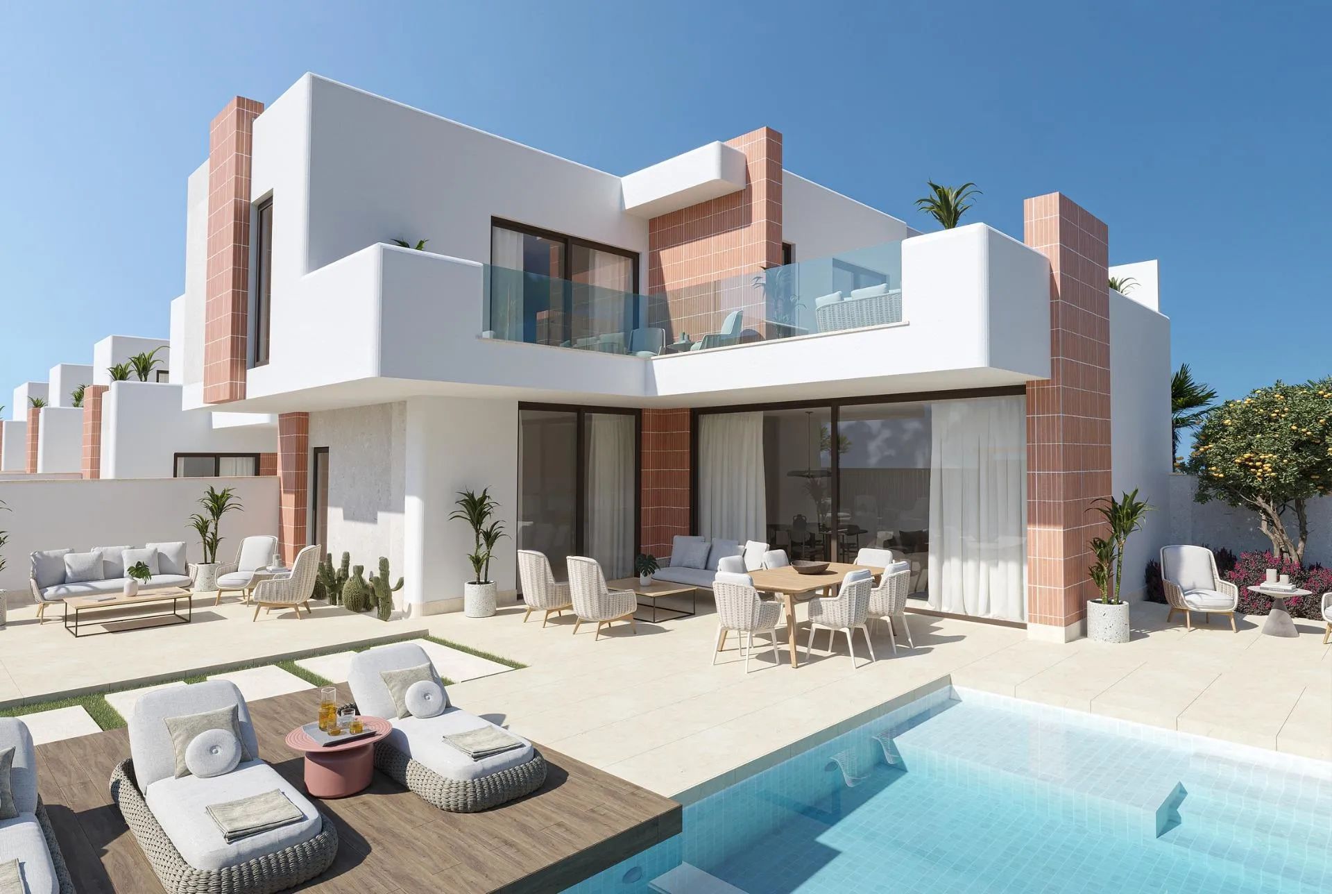 Exclusieve Ibiza-stijl villa's: luxe wonen met privé zwembad foto {{pictureIndex}}
