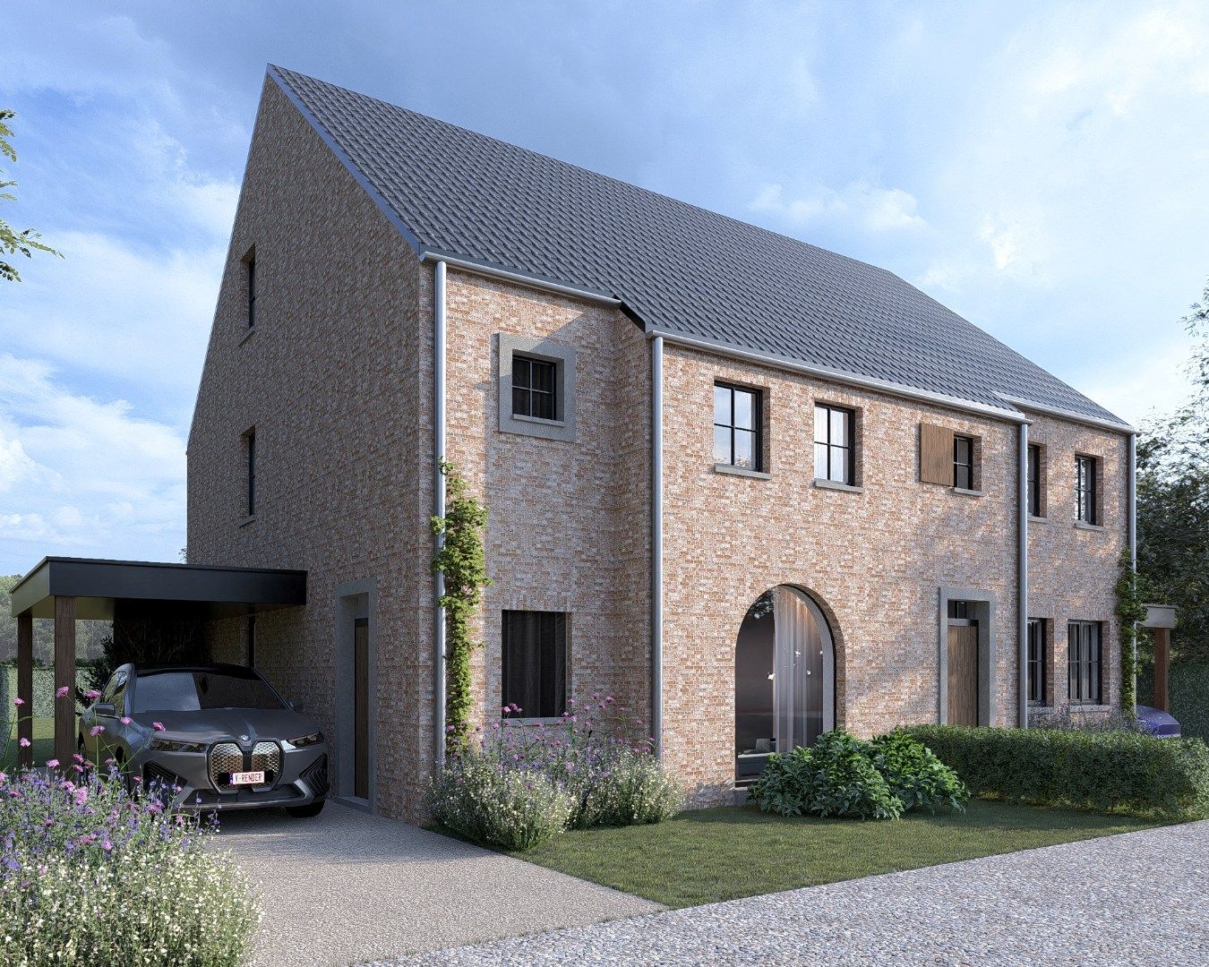 Halfvrijstaande nieuwbouwwoning op een perceel van 3a43ca op een rustige locatie te Neeroeteren!  foto {{pictureIndex}}