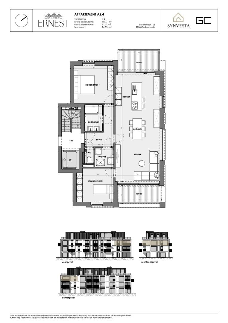 2-slaapkamersappartement met 2 terrassen in nieuwbouwproject Ernest foto 3