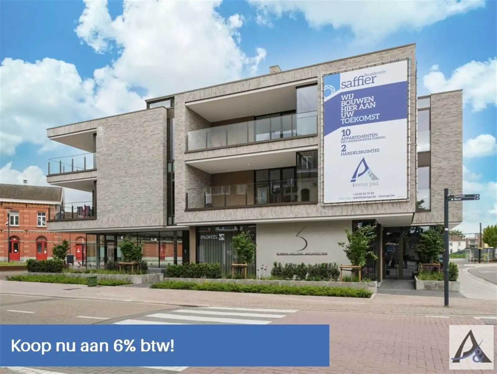 Nieuwbouwappartement 105,87m² met terras van 16,49m² (2 slpk) foto {{pictureIndex}}
