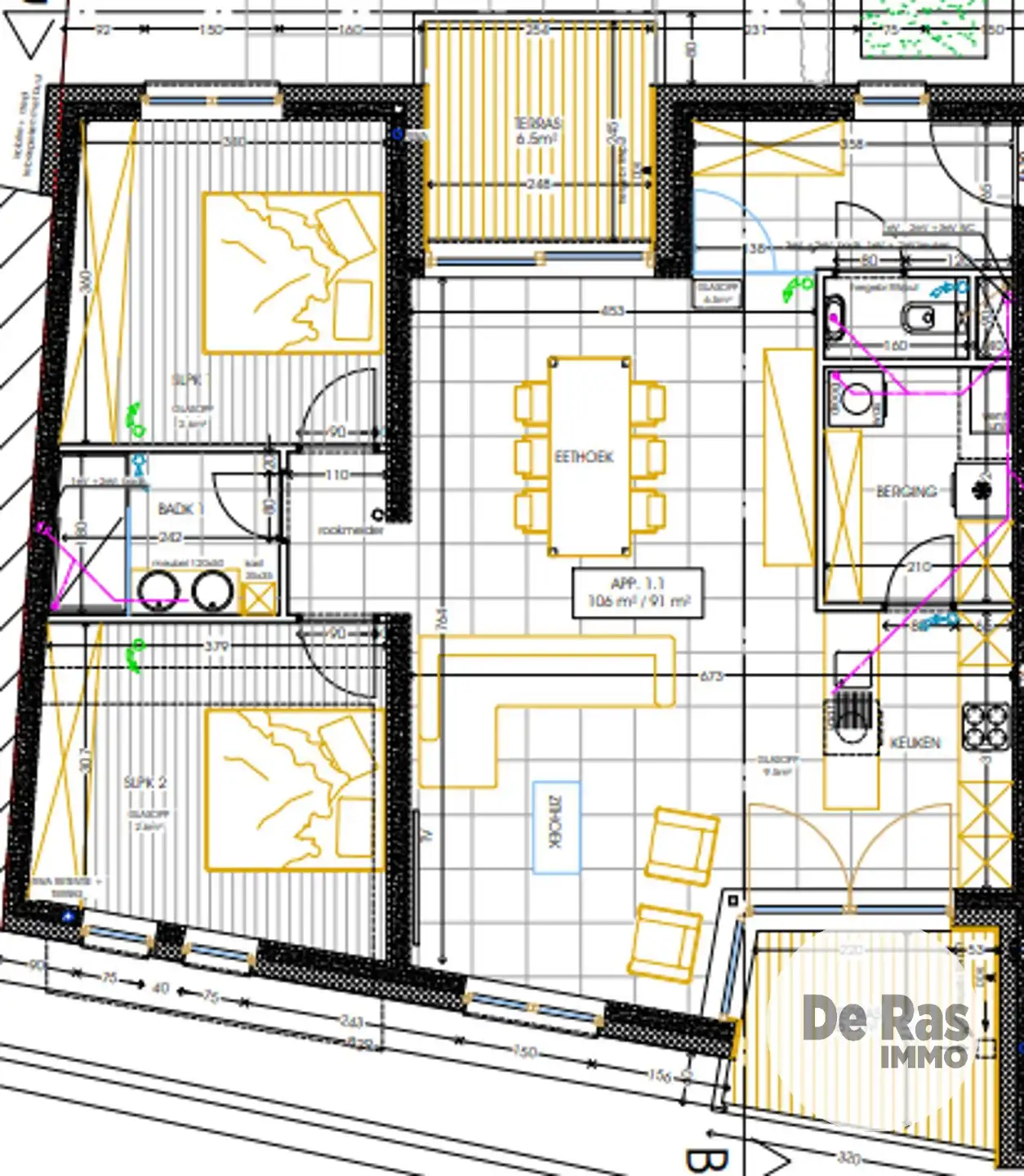 AALST - Nieuwbouwappartement met 2 slpk en 2 terrassen (1.1) foto 8
