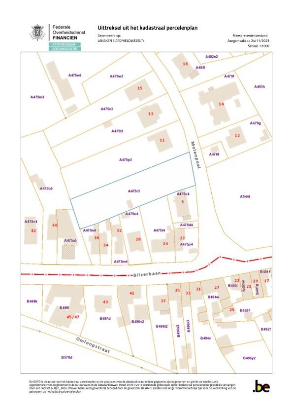 Bouwgrond bestemd voor open bebouwing van 21a 26ca (2.126 m²) centraal gelegen in Lanaken-Veldwezelt foto 4