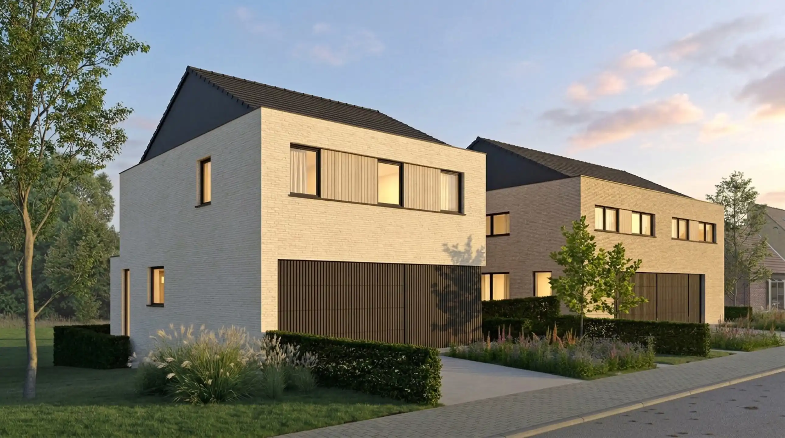 VRIJSTAANDE NIEUWBOUWVILLA MET 4 SLAAPKAMERS EN GARAGE foto {{pictureIndex}}