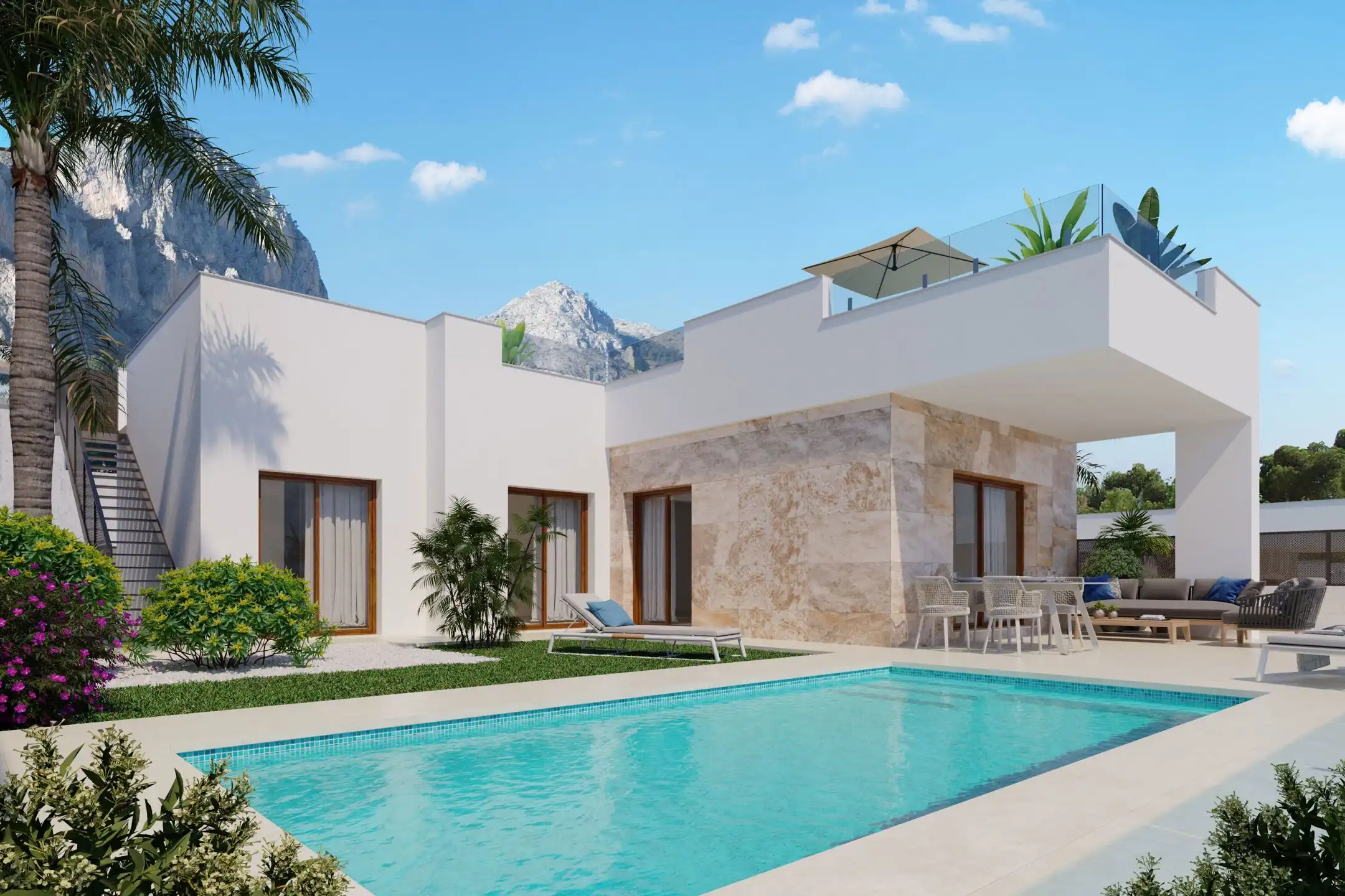 Spanje-sublieme villa's met zeezicht -bergvallei foto 2