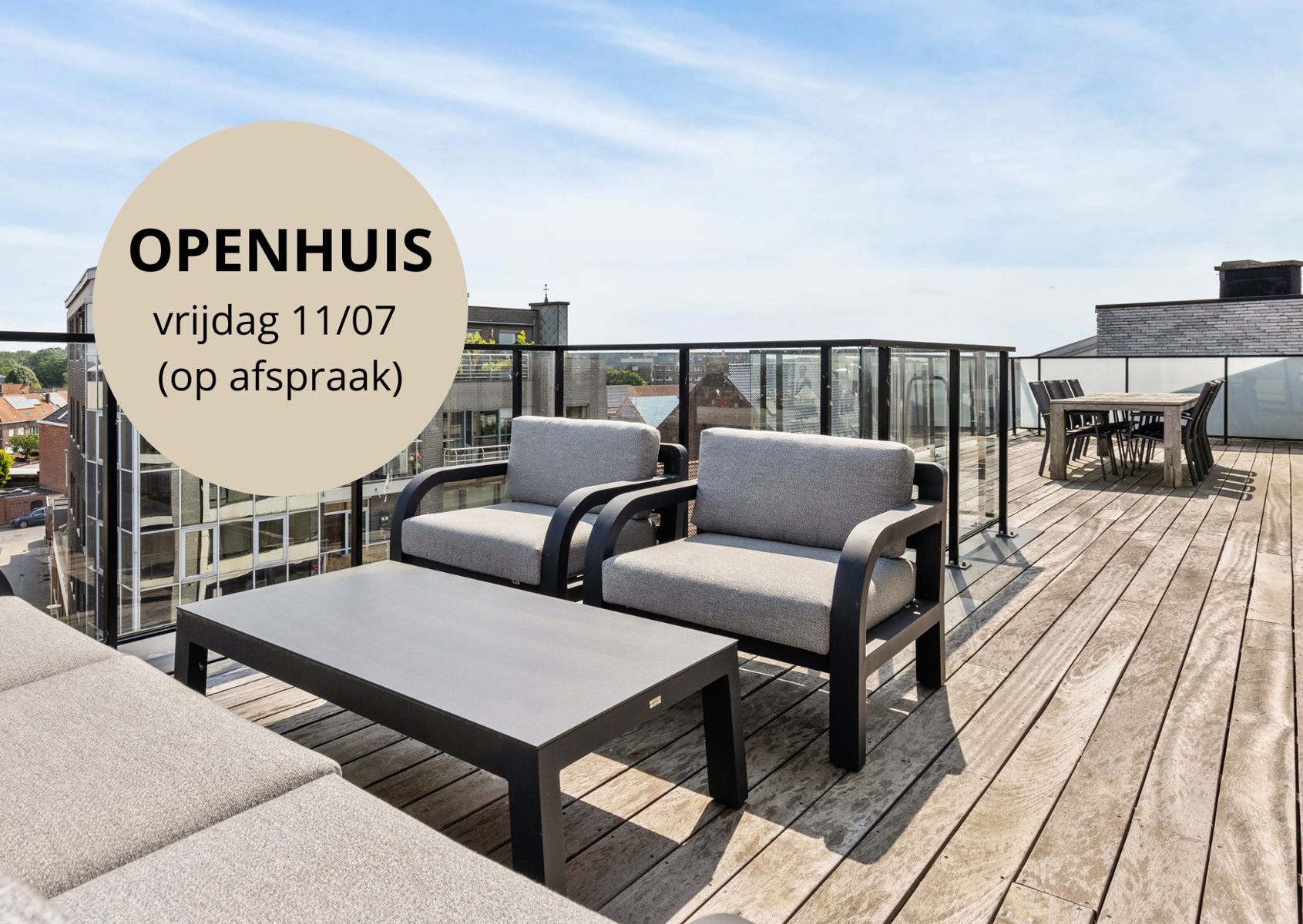 Luxe penthouse met XXL terrassen in centrum Deinze foto {{pictureIndex}}