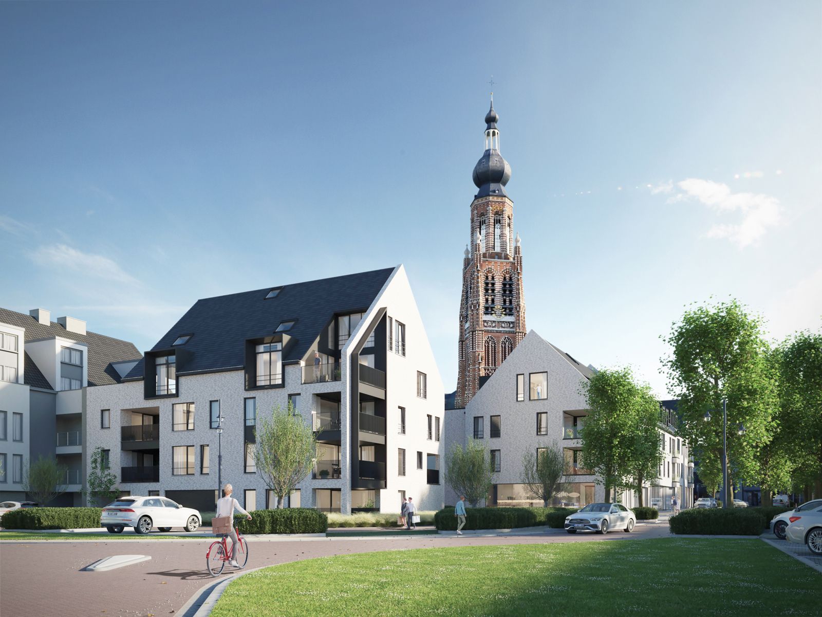 Gelijkvloers nieuwbouw appartement van 102,50m² met 2 slaapkamers en terras. foto {{pictureIndex}}